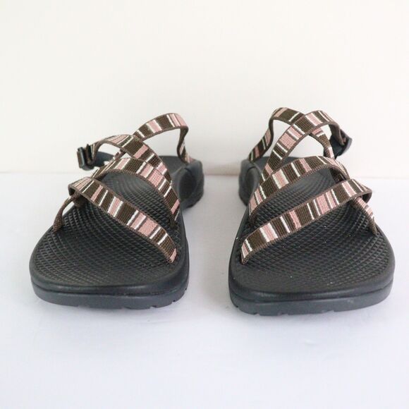 CHACO Zong X Ecotread Backless Slide Sandals Brown/Pink Stripes 7 - Picture 4 of 7